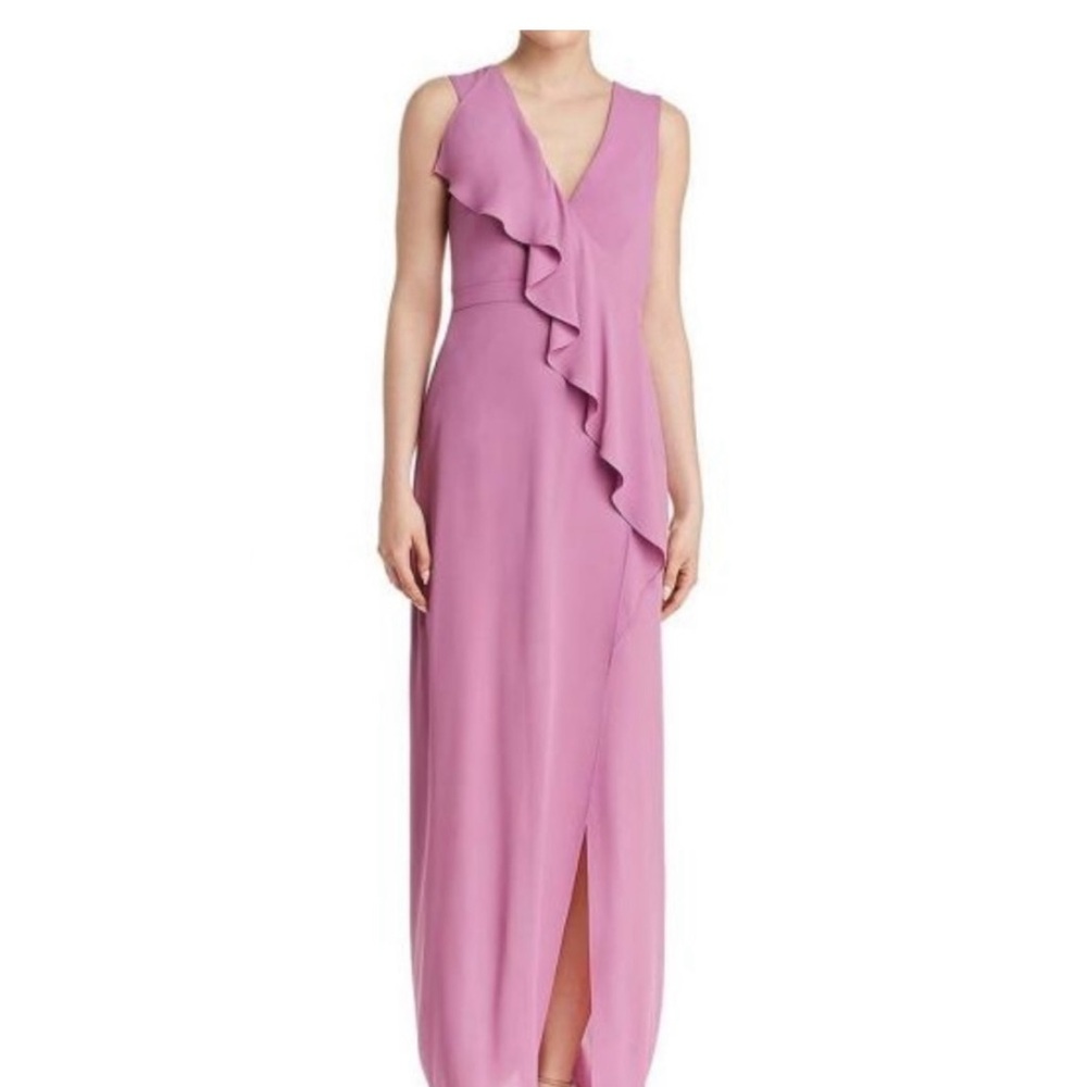 NWT BCBGMaxAzria Ruffled Georgette Dress in Violetta 4